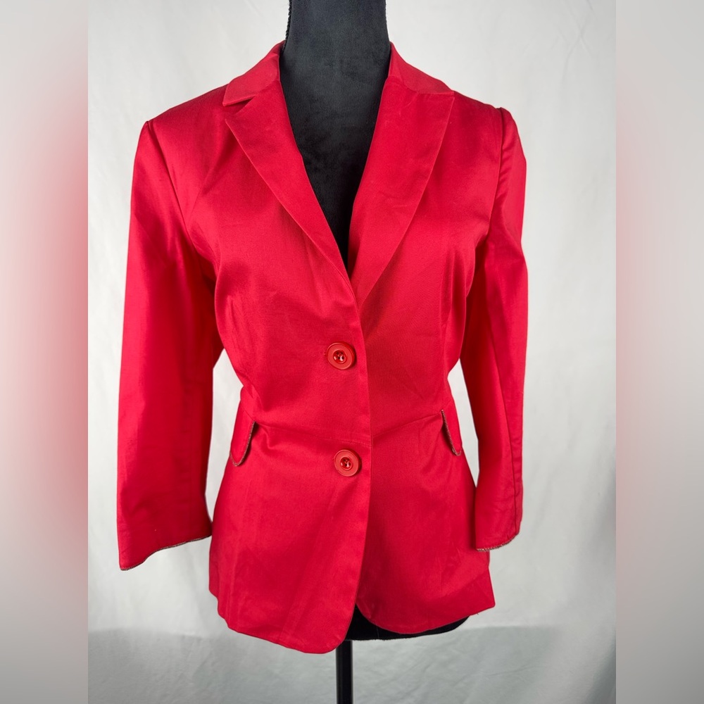 Sandro Ferrone 2 Button Red Blazer - image 1